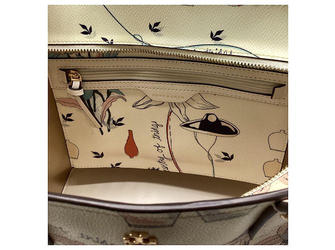 Tote carré Kerrington de Tory Burch en cuir blanc - vue 9