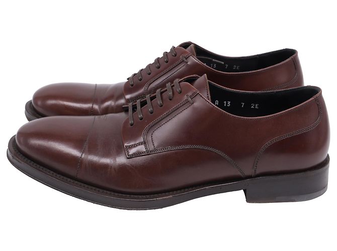 Scarpe Derby a punta in pelle marrone Salvatore Ferragamo Rosso - vista 4