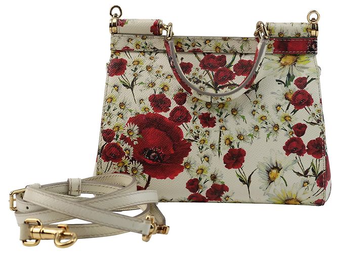 Bolsa Medium Miss Sicily de Dolce & Gabbana em couro com estampa floral - vista 3