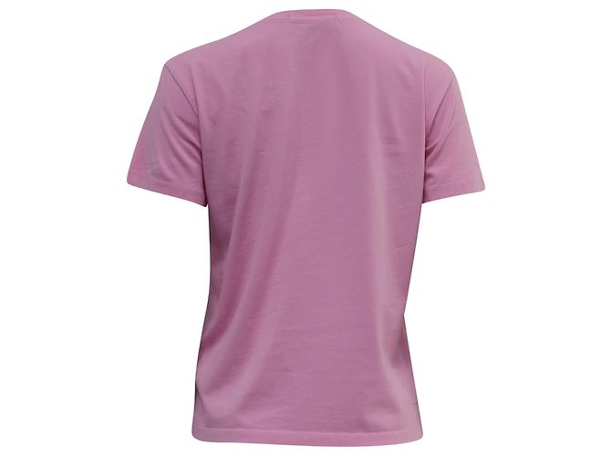 Camiseta de algodão rosa com estampa de logo MSGM - vista 4