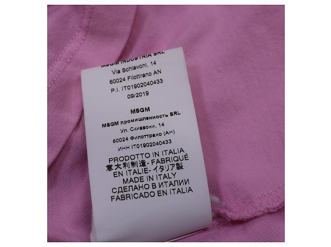 Camiseta de algodão rosa com estampa de logo MSGM - vista 7