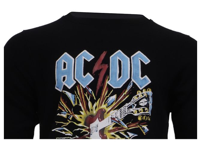 Gucci AC-DC bedruckter Sweatshirt aus schwarzer Baumwolle - Ansicht 2
