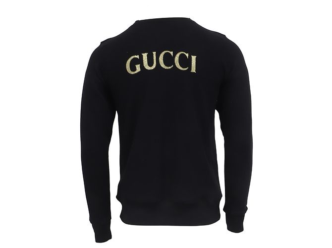 Gucci AC-DC bedruckter Sweatshirt aus schwarzer Baumwolle - Ansicht 4