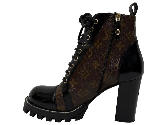 Stivaletti Monogram Star Trail Louis Vuitton in Tela Rivestita Marrone - vista 4