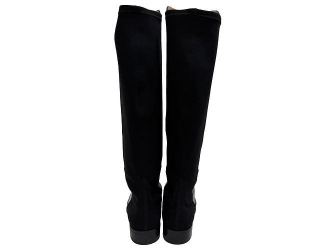 Stivali sopra il ginocchio Stuart Weitzman 5050 in pelle e camoscio nero - vista 3