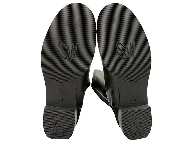 Stivali sopra il ginocchio Stuart Weitzman 5050 in pelle e camoscio nero - vista 6