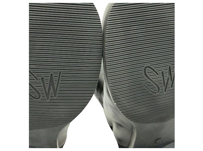 Stivali sopra il ginocchio Stuart Weitzman 5050 in pelle e camoscio nero - vista 7