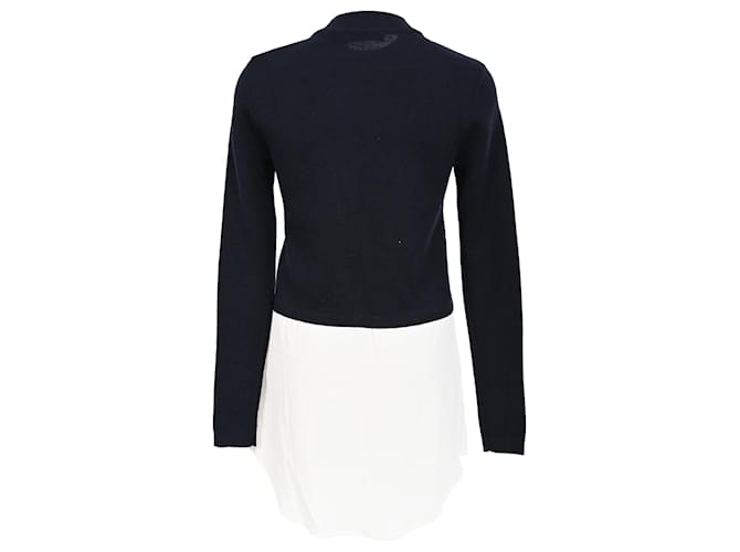 Sandro Salima Pullover mit Schichteffekt aus marineblauer Merinowolle - Ansicht 3