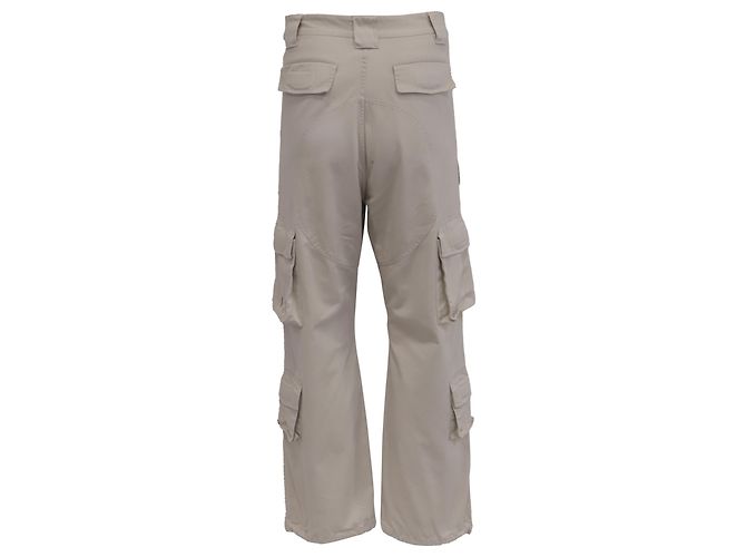 Pantaloni cargo svasati Balenciaga in cotone beige - vista 3