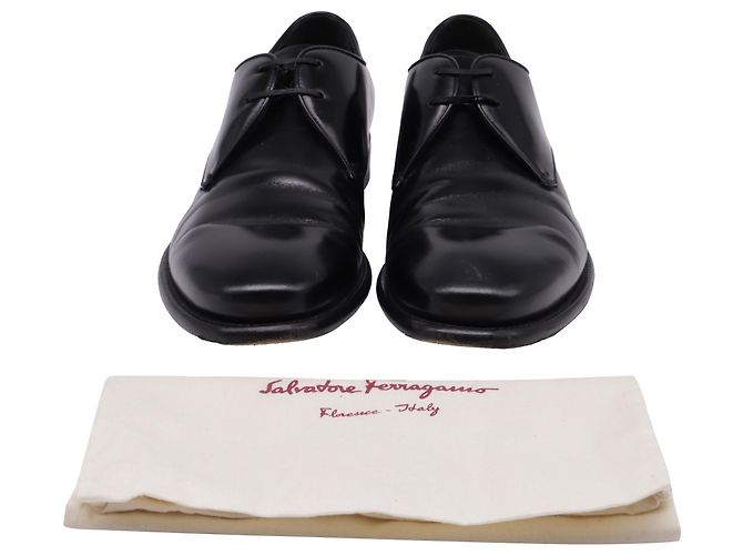 Salvatore Ferragamo Scarpe Derby Stefano Ferragamo in pelle nera Nero - vista 7