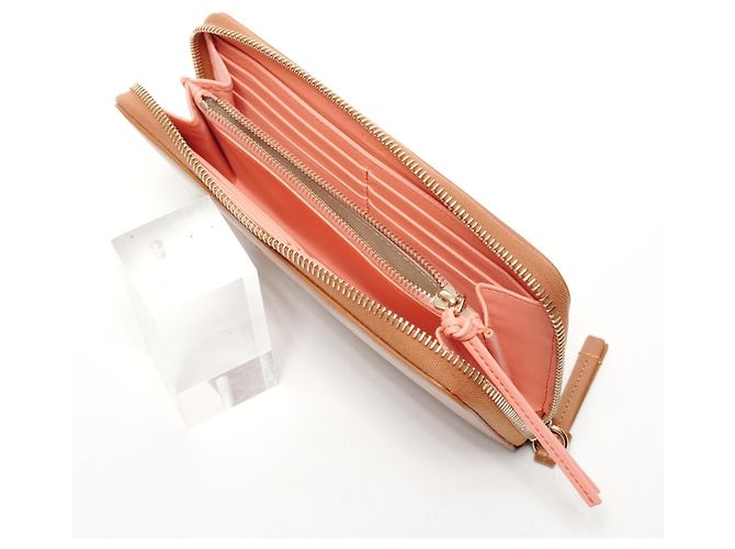 Langer Leder-Reißverschluss-Geldbeutel mit Chloé-Logo in Braun - Ansicht 10