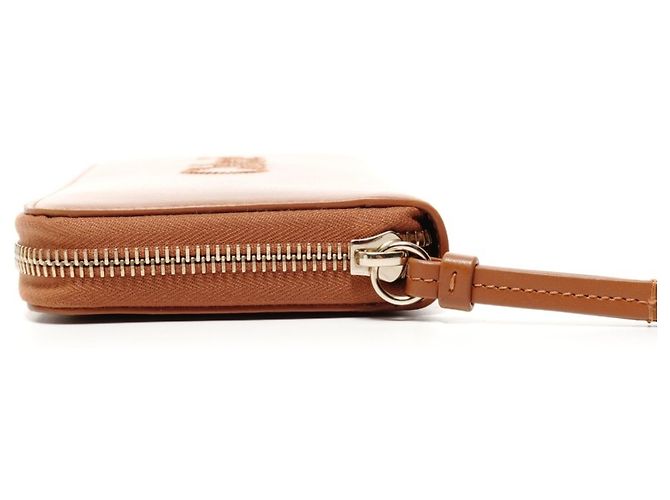 Langer Leder-Reißverschluss-Geldbeutel mit Chloé-Logo in Braun - Ansicht 3