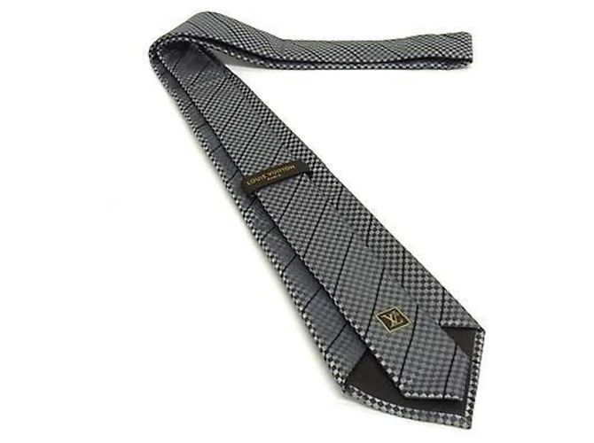 LOUIS VUITTON Cravate Ex Tie Light Gray Silk Men's Brown - view 3