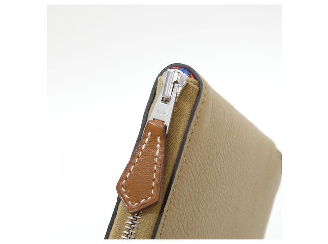 Silk In Billetera compacta de seda COEUR ET RUNABS de Hermès Beige - vista 3