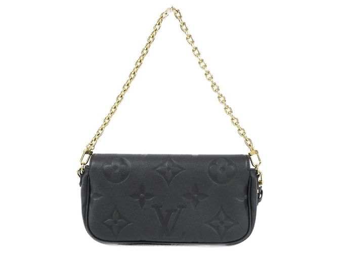 Borsa a Spalla Louis Vuitton Monogram Empreinte Wallet on Chain Ivy Nero - vista 2