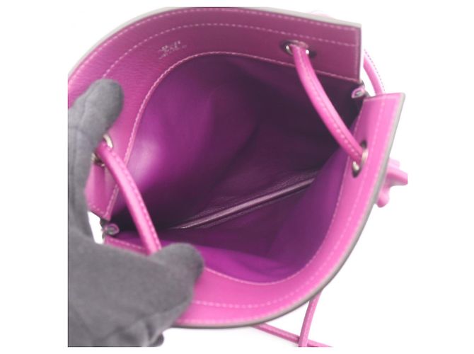 Borsa Aline Mini Hermès in pelle Swift, viola Porpora - vista 3