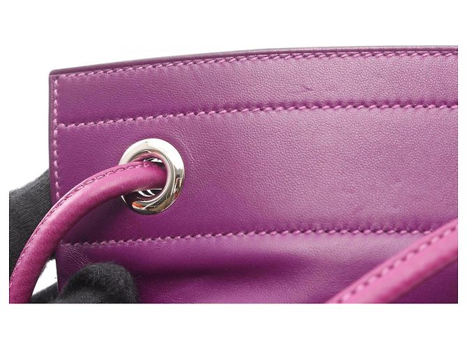 Borsa Aline Mini Hermès in pelle Swift, viola Porpora - vista 9