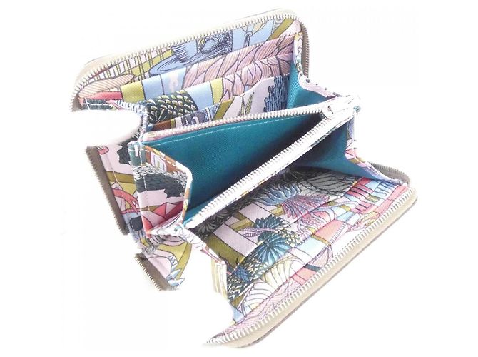 Silk In Billetera compacta de seda ANIMAPOLIS Hermès Castaño - vista 5