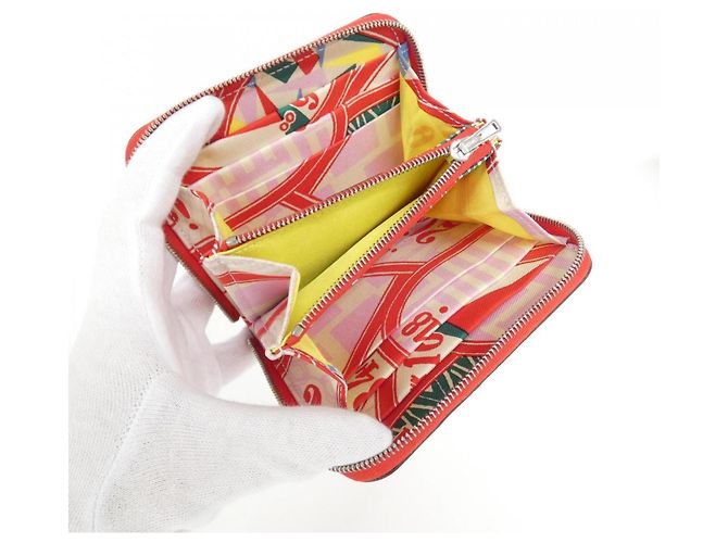 Silk In Billetera compacta de seda JEU DE SOIE de Hermès Roja - vista 4