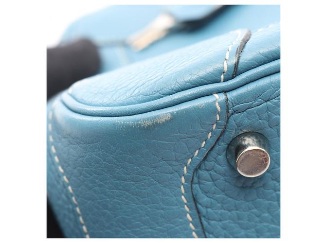 Borsa Hermès Omnibus PM in pelle Taurillon Clemence, blu, per donne - vista 9