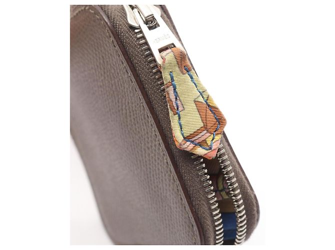 Billetera compacta mini Hermès Azap con monedero, cuero Epsom, mujer, gris Castaño - vista 8