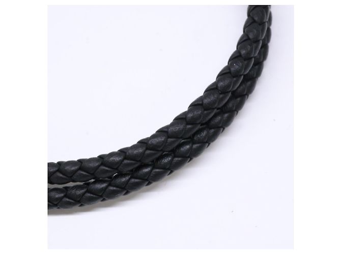 Hermès Bracciale in pelle Tourni Tresse HERMES in nero e argento per uomini - vista 6