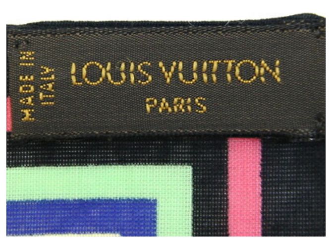 Sciarpa Monogram Multicolore Louis Vuitton Nera % Cotone (Disponibile anche come fazzoletto per donne) LOUIS VUITTON Nero - vista 3