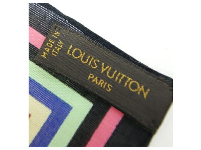 Sciarpa Monogram Multicolore Louis Vuitton Nera % Cotone (Disponibile anche come fazzoletto per donne) LOUIS VUITTON Nero - vista 5