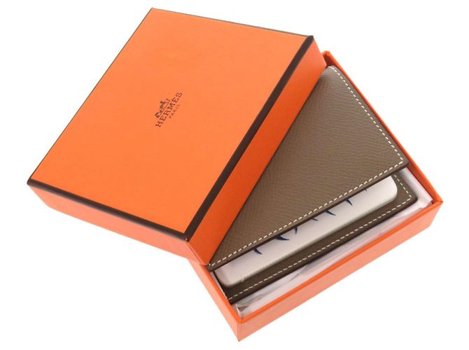 Copertura Agenda Hermès PM in Pelle Epsom con Timbro W () HERMES Marrone - vista 2