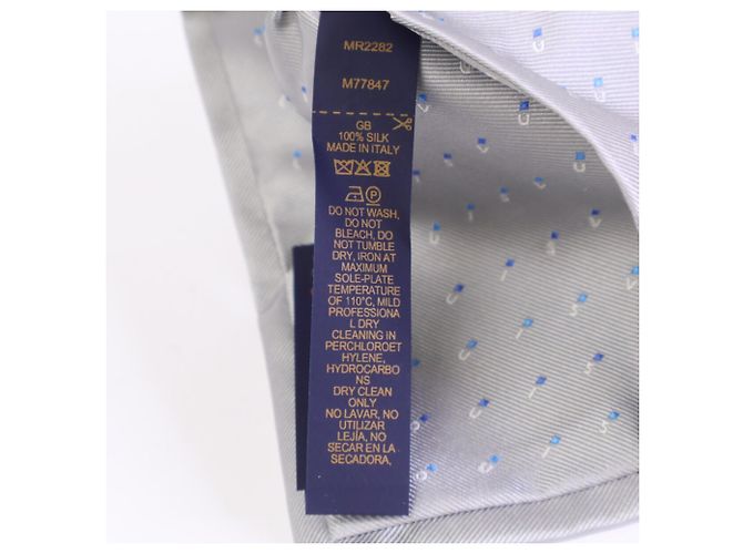 LOUIS VUITTON Cravate LV Spelling Silk Tie Gray Silver Men's Brown - view 5