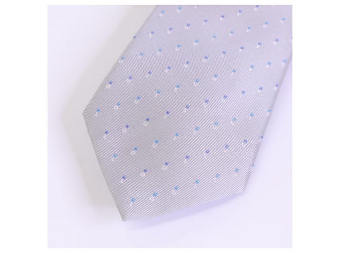 LOUIS VUITTON Cravate LV Spelling Silk Tie Gray Silver Men's Brown - view 6