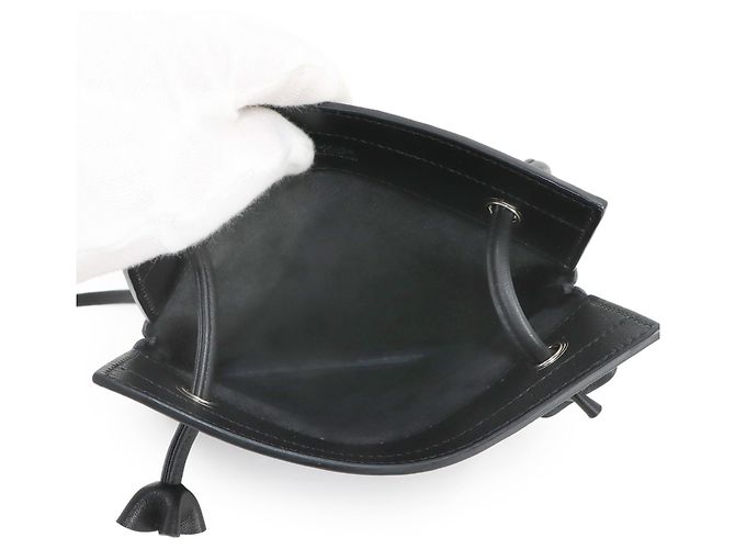 Borsa a spalla mini Aline di Hermès, pelle Swift, nera, timbro D, hardware argentato Nero - vista 5