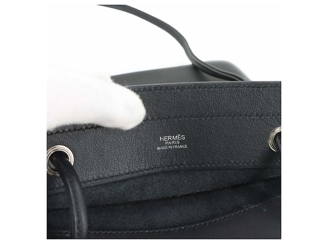 Borsa a spalla mini Aline di Hermès, pelle Swift, nera, timbro D, hardware argentato Nero - vista 6