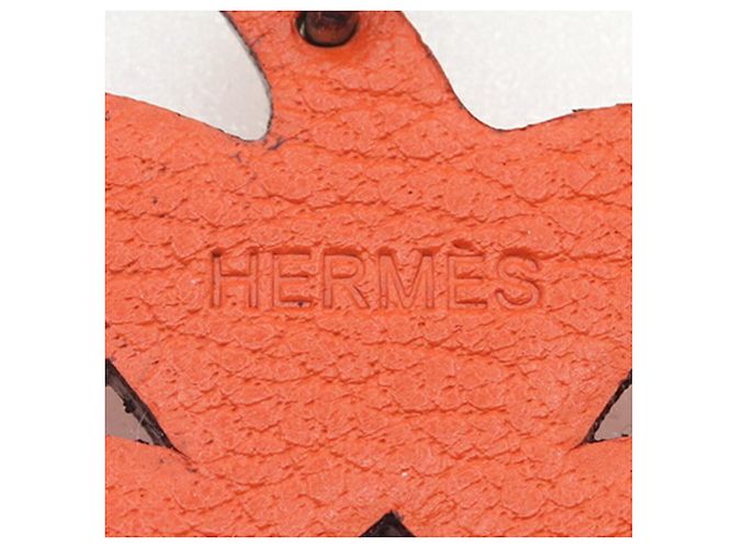 Hermès Hermes accessory bag charm pumpkin orange leather keychain key ring handbag jack-o'-lantern women's HERMES - view 4
