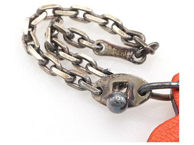 Hermès Hermes accessory bag charm pumpkin orange leather keychain key ring handbag jack-o'-lantern women's HERMES - view 6