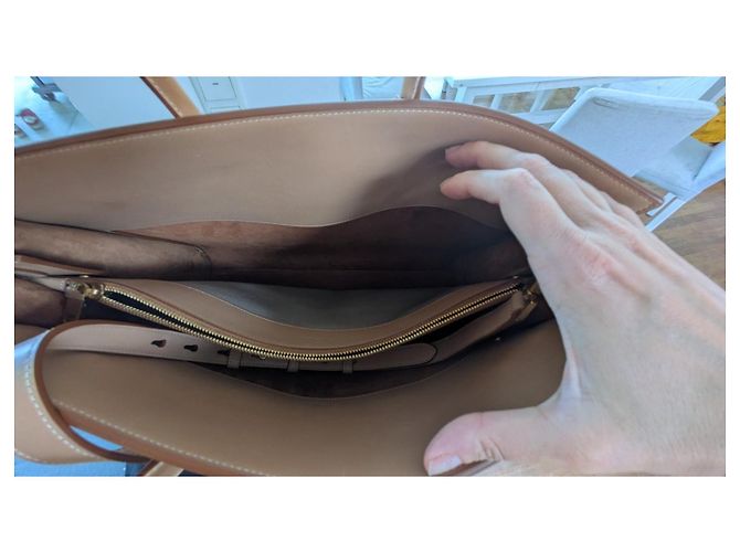 Saint Laurent Sac de Jour Large Beige in Pelle - vista 12