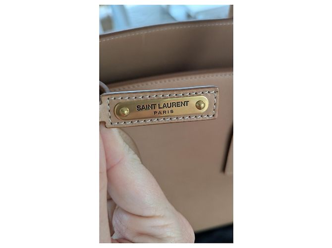 Saint Laurent Sac de Jour Large Beige in Pelle - vista 14