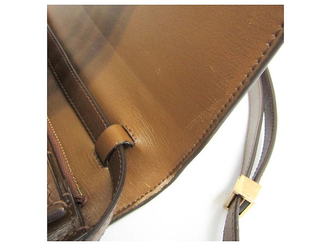 Céline Bolso de hombro de cuero Celine Classic Box Medium para mujeres, marrón, camello - vista 13