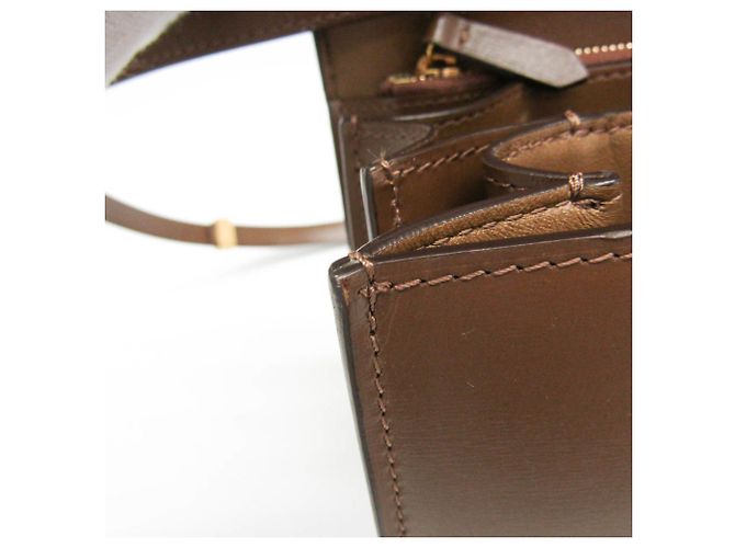 Céline Bolso de hombro de cuero Celine Classic Box Medium para mujeres, marrón, camello - vista 14