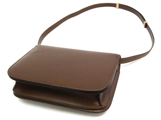 Céline Bolso de hombro de cuero Celine Classic Box Medium para mujeres, marrón, camello - vista 2