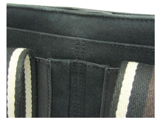 Borsa Hermès Troca Horizontal PM per uomini e donne in pelle e cotone nero, marrone scuro - vista 7