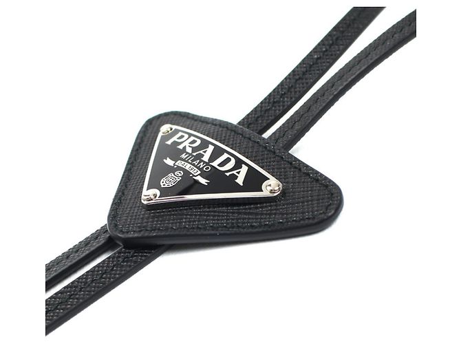 Cravatta Bolo in Pelle Saffiano da Uomo PRADA - vista 4