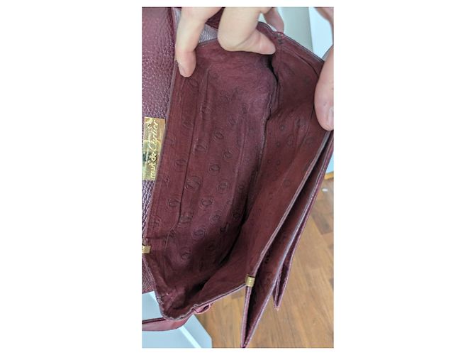 Borsa a tracolla Cartier in pelle rosso scuro Bordò - vista 11