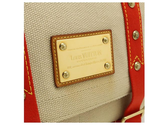 LOUIS VUITTON Antigua Busas PM Borsa a Spalla, Tela, Beige/Rosso, - vista 10