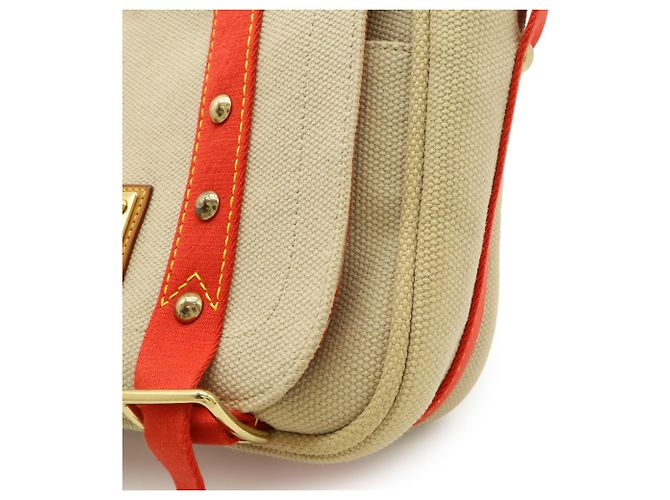 LOUIS VUITTON Antigua Busas PM Borsa a Spalla, Tela, Beige/Rosso, - vista 9