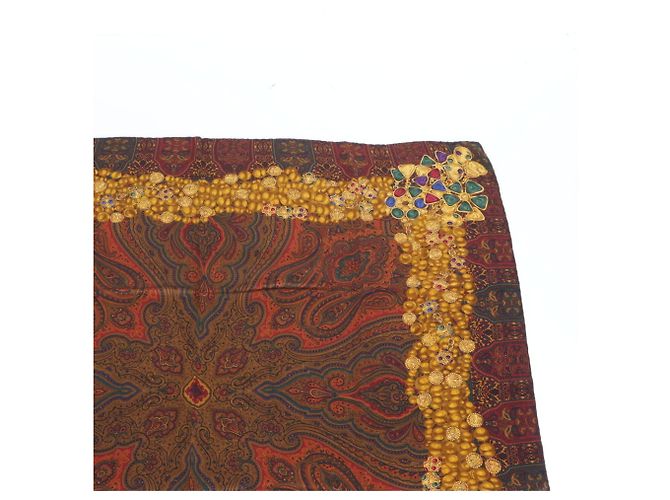 Sciarpa in seta Chanel, Motivo Paisley, Gioielli, Gripoix, Donna Rosso - vista 3