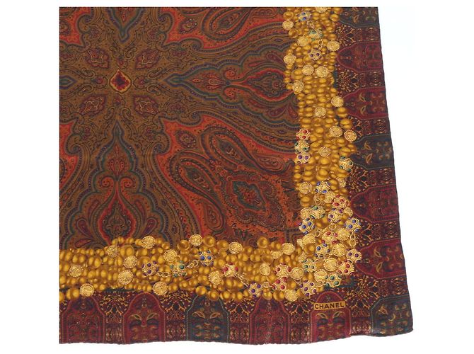 Sciarpa in seta Chanel, Motivo Paisley, Gioielli, Gripoix, Donna Rosso - vista 5