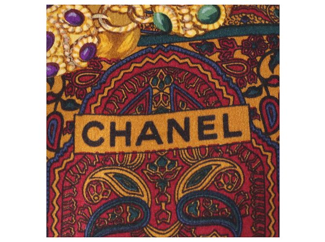 Sciarpa in seta Chanel, Motivo Paisley, Gioielli, Gripoix, Donna Rosso - vista 6
