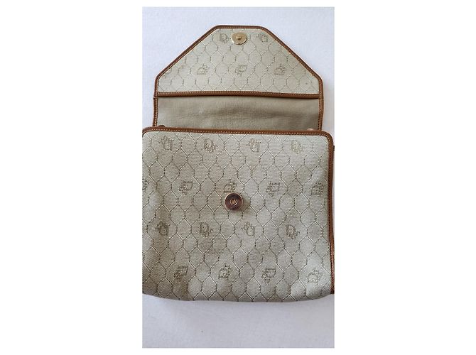 Borsa a tracolla Christian Dior Beige in tela e pelle - vista 2