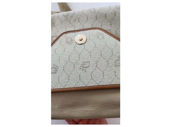 Borsa a tracolla Christian Dior Beige in tela e pelle - vista 5